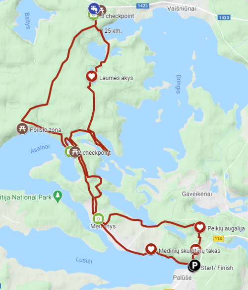 Ežerų turas 25 km